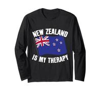 Drapeau New Zealand is My Therapy Pride Travel Manche Longue