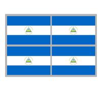 Drapeau Nicaragua (4 Fois 9.5x6.3cm) - Sticker/Autocollant