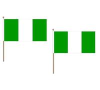 Drapeau Nigéria 45x30cm HAMPE en bois - LOT DE 10 Drapeaux nigérian 30 x 45 cm - AZ FLAG