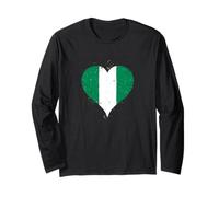 Drapeau Nigérian pour Expatriés Nigérian ou Fier Nigérian Manche Longue