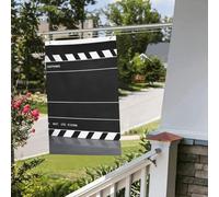 Drapeau noir de film classique 61 x 91 cm pour extérieur et intérieur - Drapeaux de jardin avec œillets verticaux double face pour décorations de cour