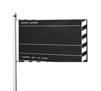Drapeau noir de film classique de 91 x 152 cm avec œillets pour printemps, été, automne, hiver, extérieur, intérieur, jardin, bannière double face pour décorations de cour