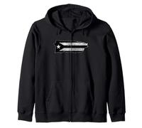 Drapeau Noir de Porto Rico Resiste Boricua Island Flag Taino Art Sweat à Capuche