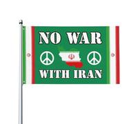 Drapeau « Non à la guerre contre l'Iran » 90 x 150 cm | Je soutiens l'Iran | Paix | Drapeau « FK Israël » 90 x 150 cm | Panneau extérieur