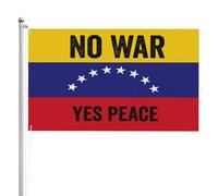 Drapeau « Non à la guerre, oui à la paix » vénézuélien-américain « Priez pour le Venezuela » - Bannière double face pour jardin, pelouse ou balcon (90 x 150 cm)