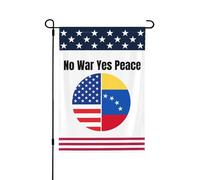 Drapeau « Non à la guerre, oui à la paix » vénézuélien-américain « Priez pour le Venezuela » - Petit drapeau de jardin 12x18 double face