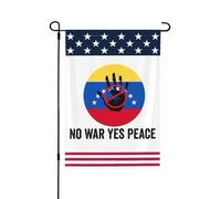 Drapeau « Non à la guerre, oui à la paix » vénézuélien-américain « Priez pour le Venezuela » - Petit drapeau de jardin 12x18 double face