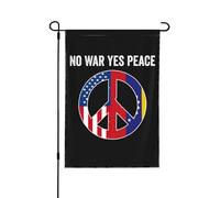 Drapeau « Non à la guerre, oui à la paix » vénézuélien-américain « Priez pour le Venezuela » - Petit drapeau de jardin 12x18 double face