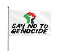 Drapeau « Non au génocide » 120 x 180 cm (4 x 6 pi) pour extérieur, jardin ou cour