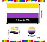 Drapeau non binaire, drapeau gay résistant aux UV et à la décoloration, drapeaux de fierté bisexuels avec œillets en laiton, petits drapeaux bisexuels pour fêtes, défilés et festivals