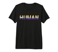 Drapeau Non Binaire Humain T-Shirt Haut de Gamme