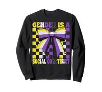 Drapeau Non Binaire Pride LGBTQ Le Genre est Une Construction Sociale Sweatshirt