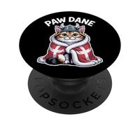 Drapeau Nordique Viking Motif Patte de Chat Danois - Viking Kawaii PopSockets PopGrip Adhésif