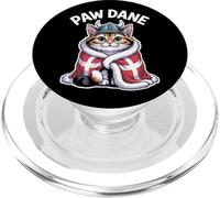 Drapeau Nordique Viking Motif Patte de Chat Danois - Viking Kawaii PopSockets PopGrip pour MagSafe