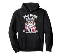 Drapeau Nordique Viking Motif Patte de Chat Danois - Viking Kawaii Sweat à Capuche