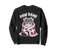 Drapeau Nordique Viking Motif Patte de Chat Danois - Viking Kawaii Sweatshirt