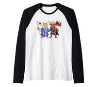 Drapeau Norvège Corée du Sud Racines norvégiano-coréennes Manche Raglan