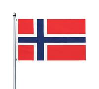 Drapeau norvégien de 0,9 x 1,5 m - Bannière robuste pour décoration extérieure et de jardin, impression double face, facile à installer