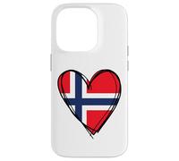 Drapeau norvégien en Forme de cœur avec Inscription « Proud to Be Norwegian Dad Mom Boy Kid » Coque pour iPhone 14 Pro