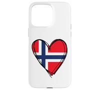 Drapeau norvégien en Forme de cœur avec Inscription « Proud to Be Norwegian Dad Mom Boy Kid » Coque pour iPhone 15 Pro Max