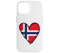 Drapeau norvégien en Forme de cœur avec Inscription « Proud to Be Norwegian Dad Mom Boy Kid » Coque pour iPhone 14