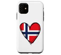 Drapeau norvégien en Forme de cœur avec Inscription « Proud to Be Norwegian Dad Mom Boy Kid » Coque pour iPhone 11