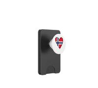 Drapeau norvégien en Forme de cœur avec Inscription « Proud to Be Norwegian Dad Mom Boy Kid » PopSockets PopWallet pour MagSafe