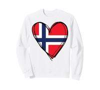 Drapeau norvégien en Forme de cœur avec Inscription « Proud to Be Norwegian Dad Mom Boy Kid » Sweatshirt