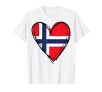 Drapeau norvégien en Forme de cœur avec Inscription « Proud to Be Norwegian Dad Mom Boy Kid » T-Shirt
