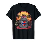 Drapeau norvégien Sunset Rhino Norwegian Pride Norwegian Roots T-Shirt