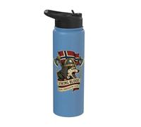 Drapeau norvégien Viking Blood Runs Through My Veins Stainless Steel Insulated Water Bottle