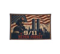 Drapeau « N'oublions jamais le 11 septembre » avec 4 trous, 90 x 150 cm | Décoration intérieure « N'oublions jamais », 25e anniversaire, bannière décorative extérieure en polyester pour la m