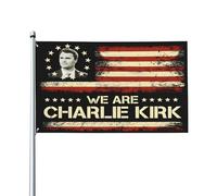 Drapeau « Nous sommes Charlie » Justice pour Kirk 3x5 Drapeaux Bannière de jardin extérieure