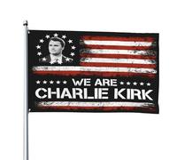 Drapeau « Nous sommes Charlie » Justice pour Kirk 4 x 6 drapeaux Bannière de jardin extérieure