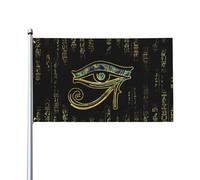 Drapeau occulte avec yeux égyptiens dorés et hiéroglyphes du dieu égyptien, 90 x 150 cm, décoration de fête, drapeau emblématique