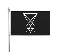 Drapeau occulte satanique de Lucifer 3x5FT avec œillet pour jardin extérieur