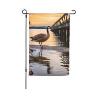 Drapeau « Oie sauvage près du pont » 30,5 x 45,7 cm, double face, pour jardin, décoration murale, affiche à suspendre, grande bannière, drapeaux de jardin, pour l'extérieur