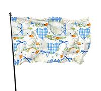 Drapeau Oiseau De Ferme Mignon Et Fleurs Des Champs Weather Resistant Flag Décoratifs Bannière Pour L'Extérieur Patio Intérieur 90X150Cm