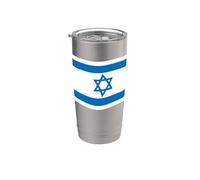 Drapeau ondulé d'Israël Israël Juif Étoile de David Gobelet isotherme en acier inoxydable double paroi