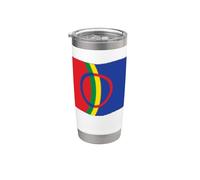 Drapeau ondulé du peuple sami Laponie Sapmi Norvège Gobelet isotherme en acier inoxydable double paroi