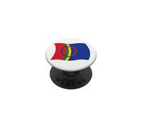Drapeau ondulé du Peuple Sami Laponie Sapmi Norvège PopSockets PopGrip Adhésif