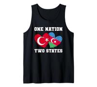 Drapeau One Nation Two States Turquie Azerbaïdjan Cœur Débardeur