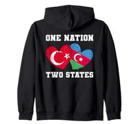 Drapeau One Nation Two States Turquie Azerbaïdjan Cœur Sweat à Capuche