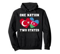 Drapeau One Nation Two States Turquie Azerbaïdjan Cœur Sweat à Capuche