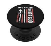Drapeau One Nation Under God Christian Patriot Faith Vieilli PopSockets PopGrip Adhésif