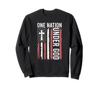 Drapeau One Nation Under God Christian Patriot Faith Vieilli Sweatshirt