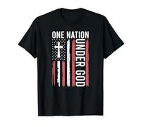Drapeau One Nation Under God Christian Patriot Faith Vieilli T-Shirt