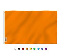 Drapeau orange uni ANLEY Fly Breeze 3 x 5 pieds - Couleurs vives et résistantes à la décoloration - En-tête en toile et double couture - Drapeaux orange unis en polyester avec œillets en laiton