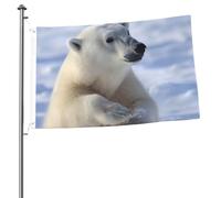 Drapeau ours polaire 6,1 x 91 cm - Impression double face - Drapeau de jardin pour l'extérieur - Bannière cadeau avec œillets - Toile de fond pour photo pour décoration intérieure et extérieure