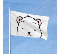 Drapeau Ours Polaire Mignon Grand Drapeau Couleurs Vives Personnalisés Bannière, Pour Les Bureaux, Jardin, Les Défilés, 90x150cm